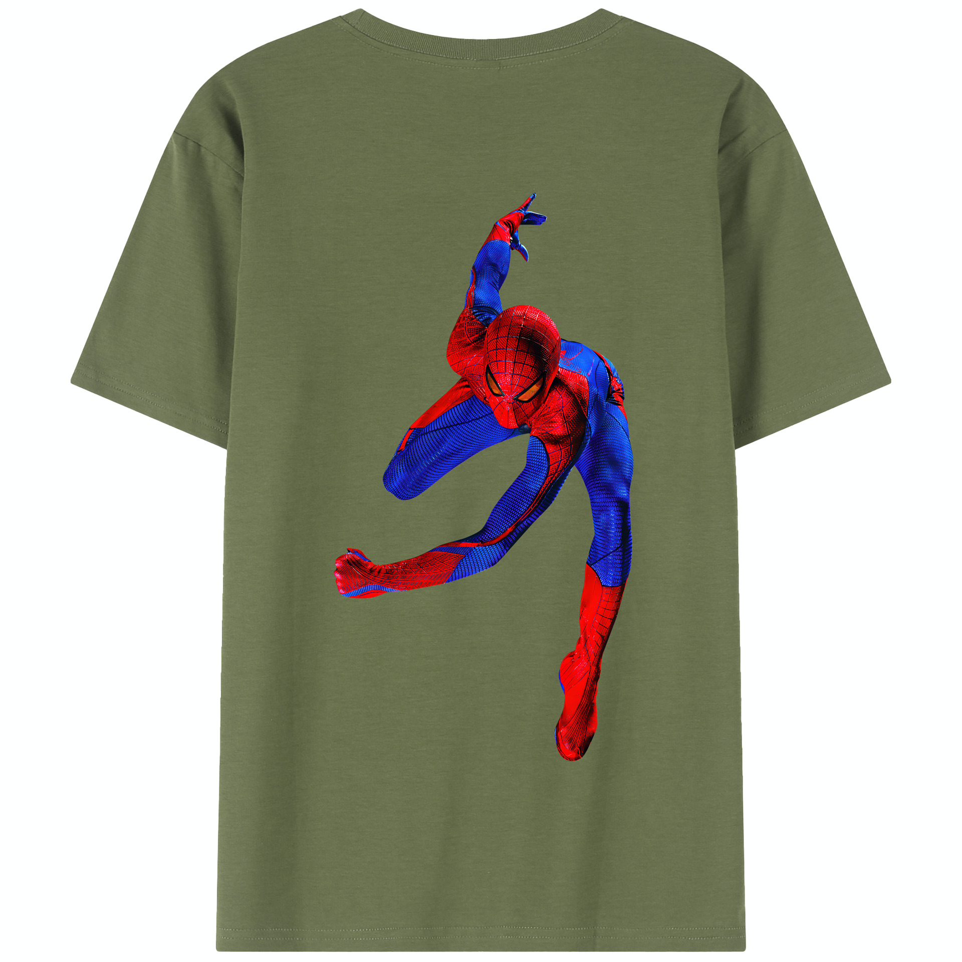 （画像用） Spider Man スパイダーマン 綿100％半袖Tシャツ（背面プリント）